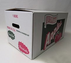 Item No 560  One Bushel Box Cover, Corrugated, "Quality Apples", 500 pack