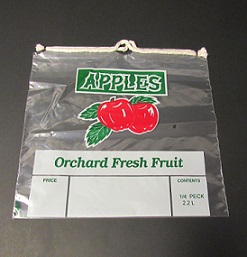 Item No 566  1/4 Peck Apple Poly Bag With Draw Cord, 1000 pack