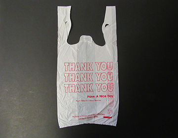 Item No 641  Bag T Shirt Poly Poly White, "Thank You"  1,500 pack