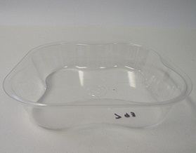 Item No 793,  4 Count Square Tray, clear plastic, 1,500 pack