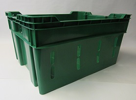 Item No 817    1.75 Bushel Harvesting Container, green, plastic, vented (6-pack)