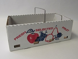 Item No 835  Four Quart, 1/2 Peck Corrugated Flat, "Fresh Selected Fruit", 1,000 pack