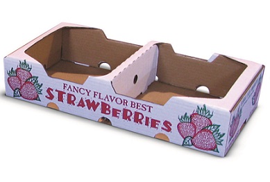Item No 841,  8 Quart Wax Outside White Strawberry Flat/Shipper, 250 pack