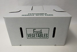 Item No 875   5/9 Bushel Vegetable/Produce Box, Cascaded Wax, 600 pack