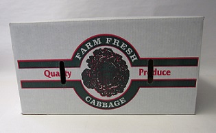 Item No 892,  1 7/8 Bushel Cascaded Wax 50 pound Carton, "Cabbage", 280 pack
