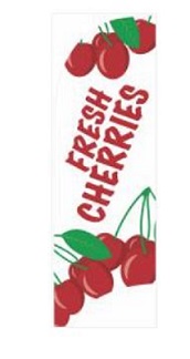 Item No P7CHE  Tail Flag, Fresh Cherries, 7 Feet Tall 
