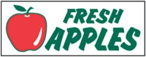 Item No P8APPFRHD "Fresh Apples" Heavy Duty Banner