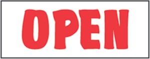 Item No P8OPENHD "Open" Heavy Duty Banner