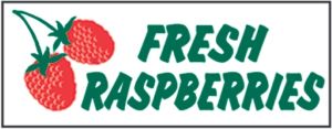 Item No P8RASFRHD "Fresh Raspberries" Heavy Duty Banner