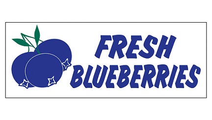 Item No P8BLUFRHD "Fresh Blueberries" Heavy Duty Banner